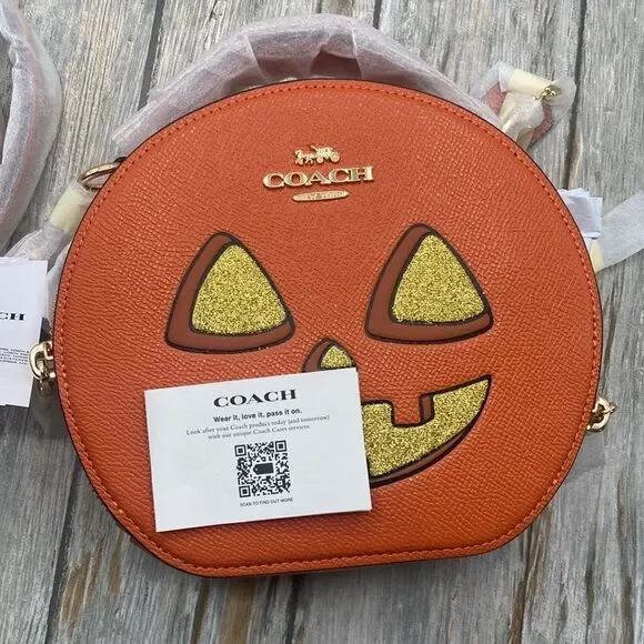Canteen Crossbody Bag With Halloween Pumpkin Jack-o’-lantern Print Purse - Picture 7 of 8